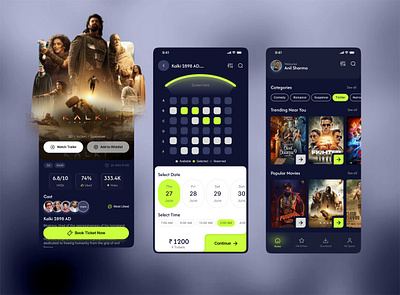 Movie Ticket Booking App Design app design creative mobile app movie ticket booking app design ui user interface ux ux design