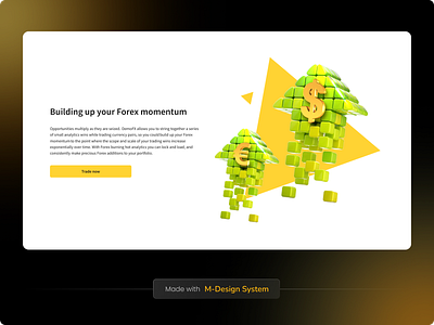 Landing Page | M-Design System 3d betting casino finance fintech forex graphic design growth landing landing page trading ui ui kit untitled ui web website