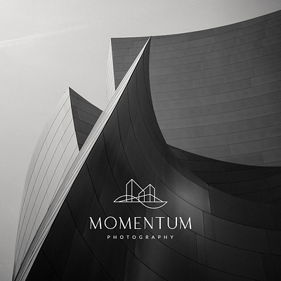 Momentum Photography architecture brand branding identity lineart logo logotype minimal minimalistic moment photography shape