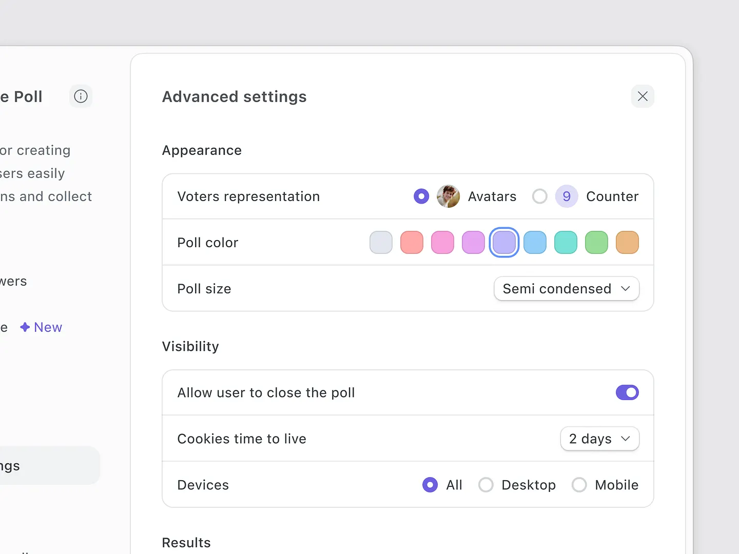 Creative Form Group Design for Polls: Advanced Settings Explained