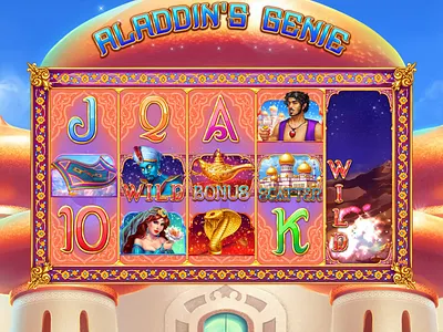 Aladdin's Genie casino casinogames casinoslots gambling game art game design gaming illustration onlineslots saleslots slot design slot machine slotmachine slotmakers slotopaint.com