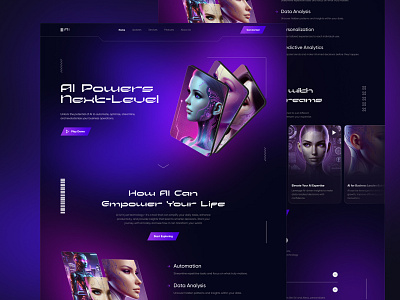 AI-Driven Futuristic Landing Page Design ai landing page ai solutions design figma community futuristic landing page tech startup ui web web design