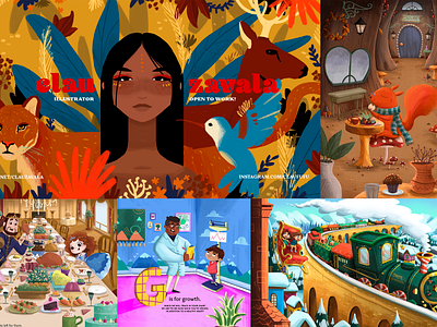 Open to work! 2d art artist books children illustration chile colorful cottagecore cute digital editorial illustration illustrator ilustracion ilustradora kidlit looking for job open to work train vibrant