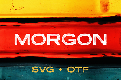 Morgon - Hand Painted SVG Typeface advertising branding display font free free font freebie hand drawn logo logo design logos marketing packaging sans serif social media svg texture type typeface typography vintage