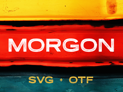 Morgon - Hand Painted SVG Typeface advertising branding display font free free font freebie hand drawn logo logo design logos marketing packaging sans serif social media svg texture type typeface typography vintage