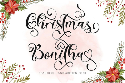 Christmas Bonitha beautiful branding design font font design graphic design handwritten illustration logo