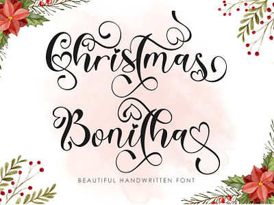 Christmas Bonitha beautiful branding design font font design graphic design handwritten illustration logo