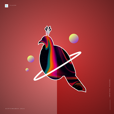 Galactic Bird 2d art art design graphic design illustration poster vector