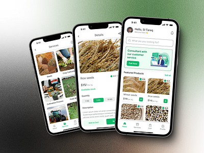 CropCare - agriculture e-commerce app agricultural app app ui design ecommerce app ui design