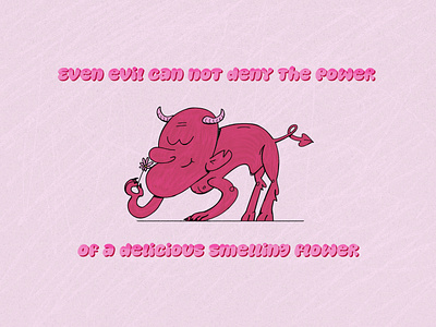 Satan Smelling Flower character character design evil flower flowerpower goodness monster peace satan