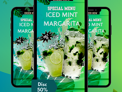 Iced Mint Poster 3d adobe adobe photoshop advertising animation branding design flyer graphic design illustration logo photoshop poster ui