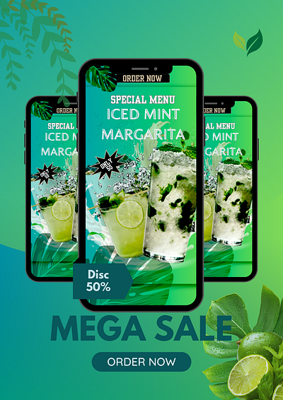 Iced Mint Poster 3d adobe adobe photoshop advertising animation branding design flyer graphic design illustration logo photoshop poster ui