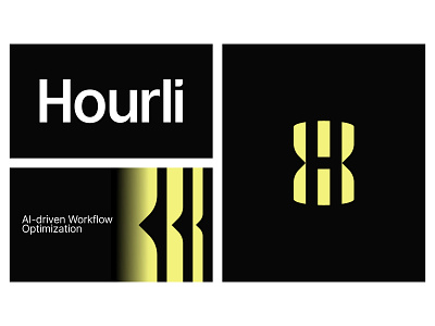 Hourli Branding ai branding clock fast graphic design h logo mark optimization sandglass time workflow