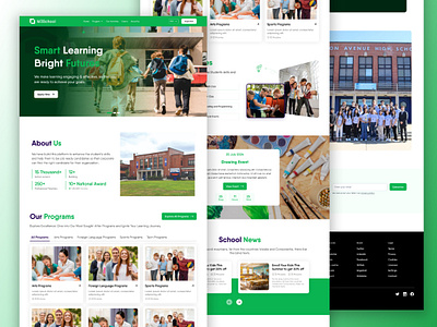 School Website Landing Page UI designforeducation digitalsolutions edtech product design school website ui ui design uiux user interface userexperience ux uxdesign website website design websitedesign