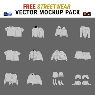 FREE Streetwear Vector Mockups Pack clothing mockup psd.