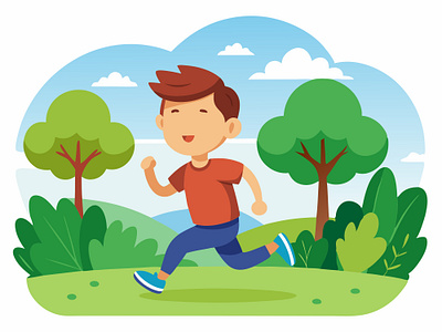 Running Boy Illustration branding design graphic design illustration logo vector