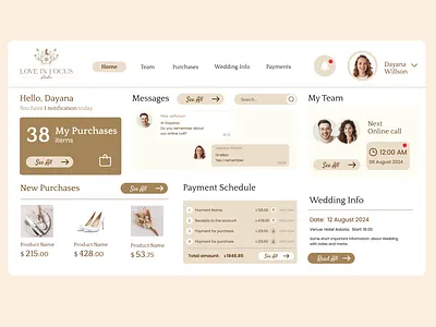 Wedding Web app | UI/UX | Branding app design brand brand identity branding clean design dashboard design graphic design interface design luxury luxury design management system minimalistic mobile app premium design product design uiux web app web dashboard wedding wedding service