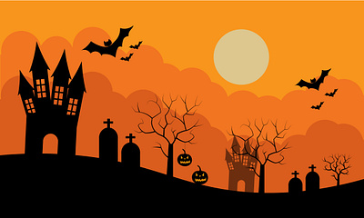 vector illustration of Happy Halloween holiday background