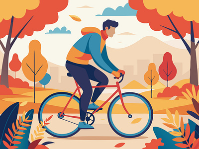 Cycling Man Illustration branding design graphic design illustration logo vector