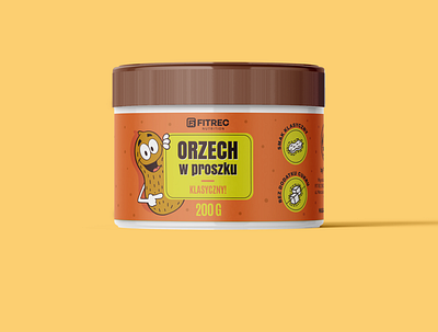 Fitrec I Package design for peanut butter branding illustration