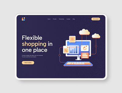 Commersum I Landing page branding illustration vector