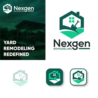 Nexgen Remodeling Logo Design - Yard Remodeling Brand Logo backyard graphic design lawn design logo design remodeling yard