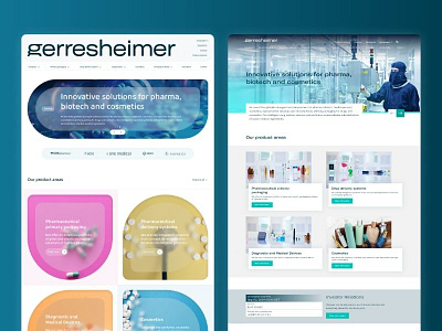 Gerresheimer Landing - Redesign Concept 3d animation branding clean design featured graphic design graphics illustration inspiration logo mobile pharmacy product design redesign ui ui ux ux web website