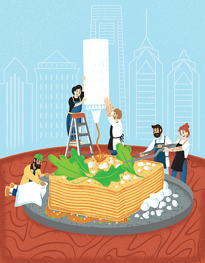 Chef Magazine Cover by James Olstein adobe illustrator chef cooking editorial editorial illustration illustration james olstein james olstein illustration jamesolstein.com philadelphia philly restaurant texture vector vector illustration