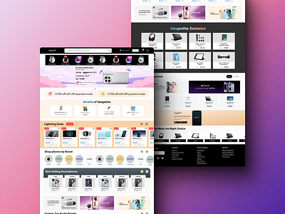 Sangeetha Mobiles Home Page (Desktop) 3d animation branding design e comerce graphic design landing page motion graphics ui user experience user friendly user interface