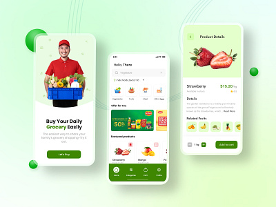 Grocery Buy Mobile App abstract logo app design clean ui branding design grocery logo ui ux