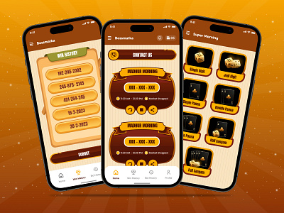 BossMatka - Online Satta Gambling mobile app branding game app gamlingmobileapp satta ui ux