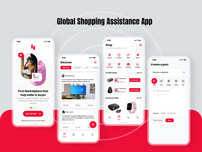 Global Shopping Assistance App abstract logo app design clean ui branding logo ui ux