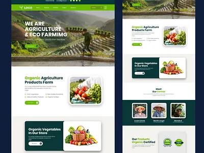 Layout Green Agro Firm Website Layout Concept 3d branding ui