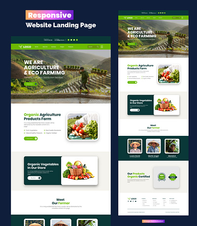 Layout Green Agro Firm Website Layout Concept 3d branding ui