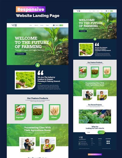 Layout Green Agro Farming Website Layout Concept 3d branding ui