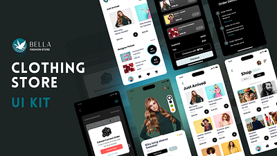 Clothing Store UI KIT app template branding design eccommerce ecommerce figma inspiration landing page moch mochup template ui ui kit