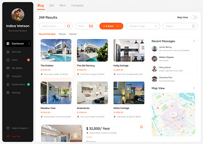 Real Estate Dashboard. apartment dashboard product design property property management real estate real estate agency real estate branding real estate dashboard real estate website reseidence ui website website design