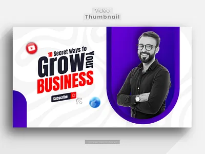 Flat abstract business youtube thumbnail branding graphic design motion graphics ui