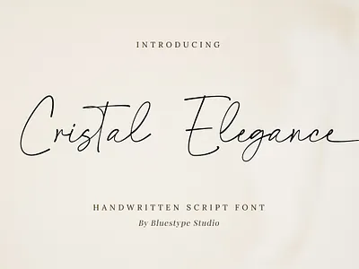 Cristal Elegance - Handwritten Font branding font font design free font handwriting hello dribbble illustration signature type typography