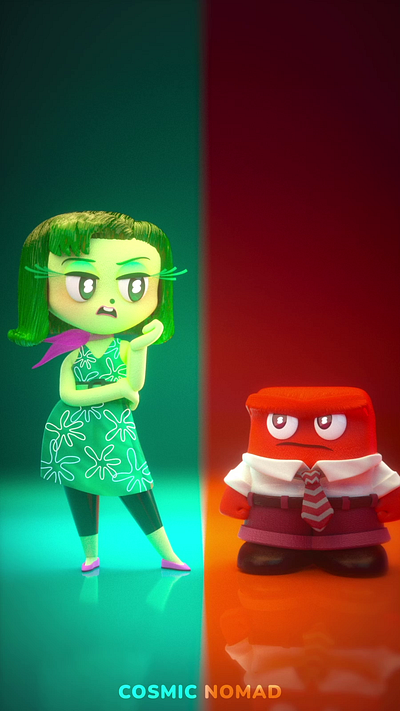 3D MODELING I Inside Out Disgust😑 and Anger😡 3d 3dart 3dcharacter 3dmodeling anger animation branding character design disgust emotion fanart illustration insideout