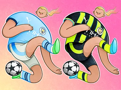 Erling Haaland Illustration character characterdesign colorful erlinghaaland football illustration manchestercity minimal premierleague procreate sports