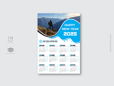 Clean and Simple 2025 Calendar Design. 2025 2025 calendar adobe illustrator advertising brand identity branding calendar graphic design marketing new year