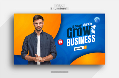 Flat abstract business youtube thumbnail branding graphic design ui