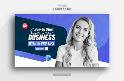 Flat abstract business youtube thumbnail branding graphic design ui