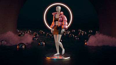 Puffer Jacket 3d abstract animation cgi characterdesign digitalart digitalfashion fashion fashiondesign houdini marvelousdesigner procedural rendering vfx