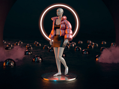 Puffer Jacket 3d abstract animation cgi characterdesign digitalart digitalfashion fashion fashiondesign houdini marvelousdesigner procedural rendering vfx