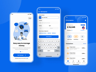 Expense manager Mobile app design V2 abstract logo app design clean ui branding logo ui ux
