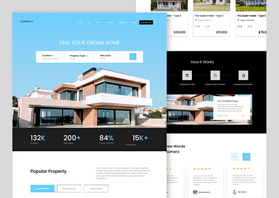 Real Estate Website UI design property real estate ui