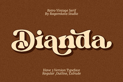 Dianda - Retro Bold Font bold bold font brand font branding chubby font fonts groovy retro retro font serif font vintage font