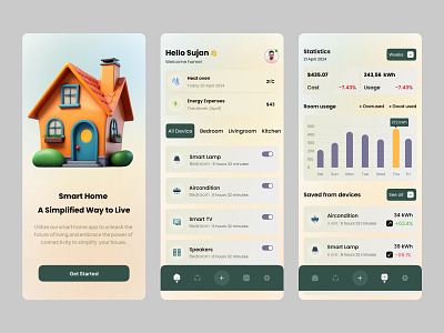 Smart Home Conrol App 2024 app branding control apps fintech graphic design home apps illustration mobile mobile app product product design smart smart home apps ui ui design uiux design ux